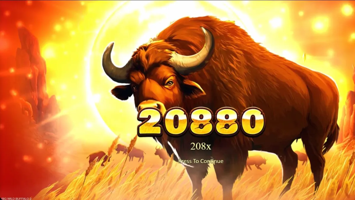 Isang malakas na buffalo sa gitna ng malawak na kapatagan ng Wild West, sumisimbolo sa Big Wild Buffalo 2 slot.